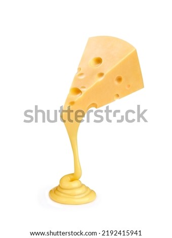 a piece of melted cheese on a white background Royalty-Free Stock Photo #2192415941
