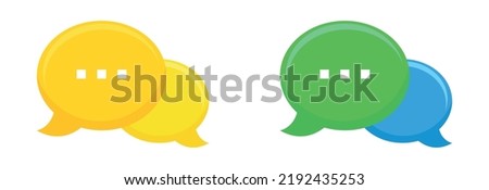 Speech bubbles. Flat yellow icon design.