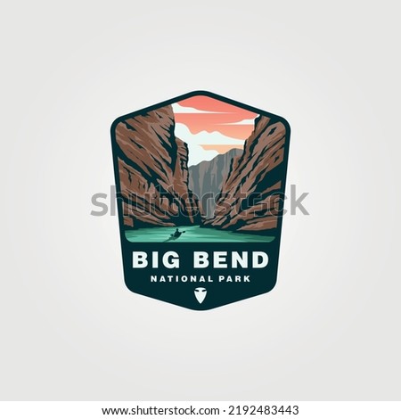 big bend national park vector logo vintage symbol illustration design Royalty-Free Stock Photo #2192483443