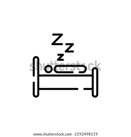 Sleep, Nap, Night Dotted Line Icon Vector Illustration Logo Template. Suitable For Many Purposes.