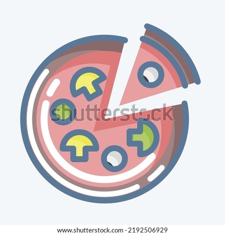 Icon Pizza. suitable for education symbol. doodle style. simple design editable. design template vector. simple illustration