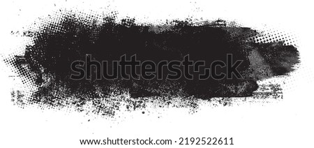 Glitch distorted grunge layer  . Noise destroyed texture . Trendy defect error shapes . Overlay grunge texture . Distressed effect .Vector shapes with a halftone dots screen print texture. Royalty-Free Stock Photo #2192522611