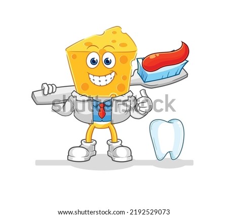 the cheese head dentist illustration. character vector