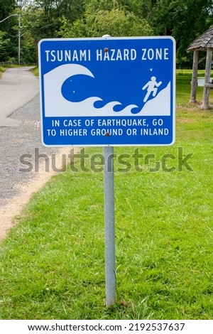 Tsunami Warning Sign, Victoria, British Columbia, Canada