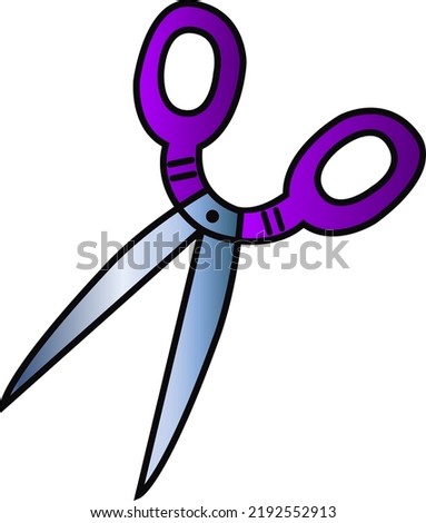 Vector illustration of scissors isolated on a white background.School badge for graphic design, logo, website, social networks, mobile application, user interface illustration.