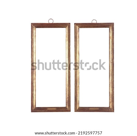 Old antique gold frame isolated on white with clipping path 