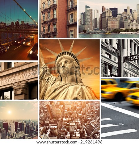 Vintage Manhattan-New York Collage