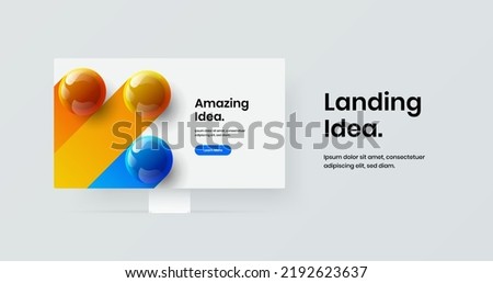 Creative desktop mockup presentation illustration. Original web banner vector design layout.