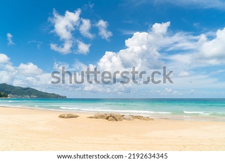 Beautiful beach sea blue ocean sea background