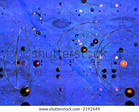A background showing solar systems with rotational lines