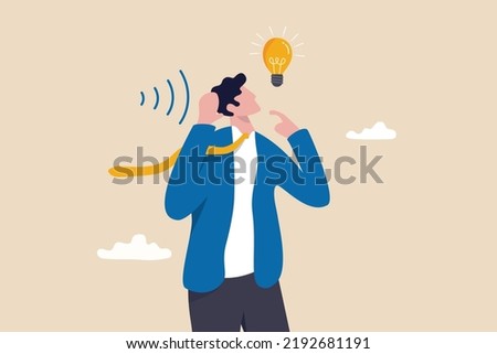 Active listening, communication skill to process information for job effectiveness, engage or aware on discussion or conversation concept, smart businessman listen to information to understand idea. Royalty-Free Stock Photo #2192681191