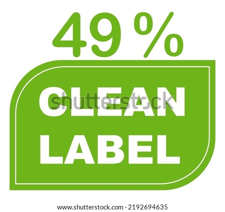 49% pure percentage label. Ecological green stamp. original quality badge vector art illustration with leaf for label or sticker. Eco friendly ancient icon. Organic plant symbol.