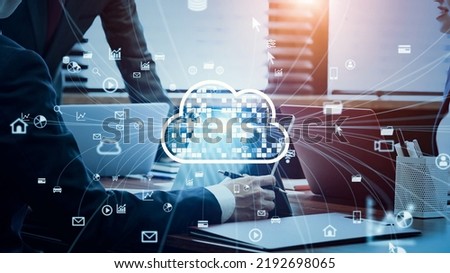 Cloud software concept. Business network. ERP (Enterprise Resources Planning). Royalty-Free Stock Photo #2192698065