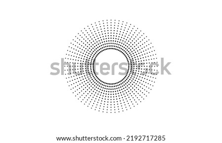 Black abstract vector circle frame halftone dots logo emblem design element for medical, treatment, cosmetic Grunge dotted backdrop with circles, dots, point.