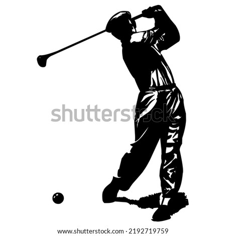 Silhouette illustration vector of a golfer man