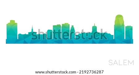 Salem, OR, USA Low Poly Skyline Clip Art City Design. Geometric Polygon Graphic Horizon Icon. Vector Illustration Symbol.