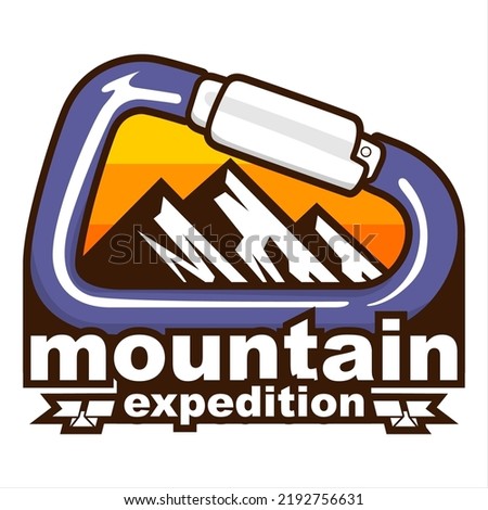 Carabiner of mountain adventure vector illustration