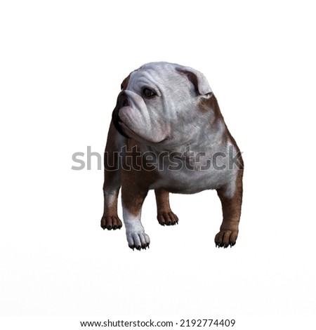 Brown bulldog dog 3d illustration