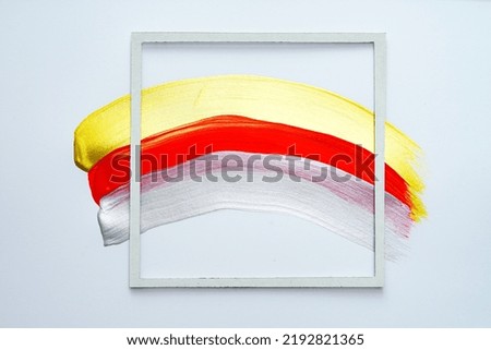 Modern splash frame on white background,acrylic painting on white paper background.