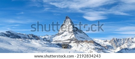 Matterhorn in Zermatt, Switzerland. Matterhorn winter. Switzerland landmark. Royalty-Free Stock Photo #2192834243