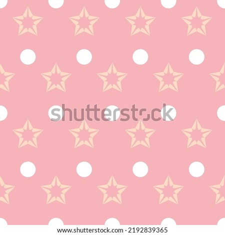 Pink seamless pattern star cosmos, decorative background for textile and wrapping paper