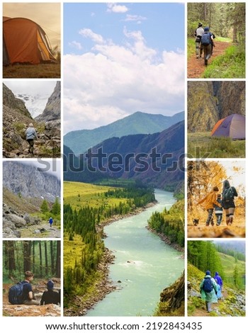 collage of travel in Altay mountains 