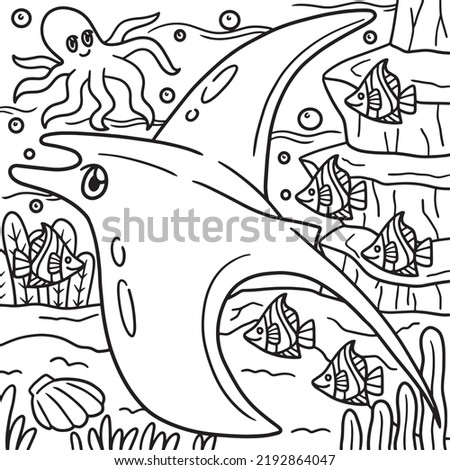 Manta Ray Coloring Page for Kids