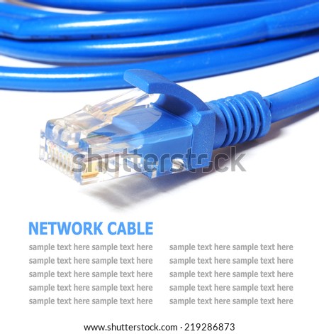 Network internet cable isolated on white background