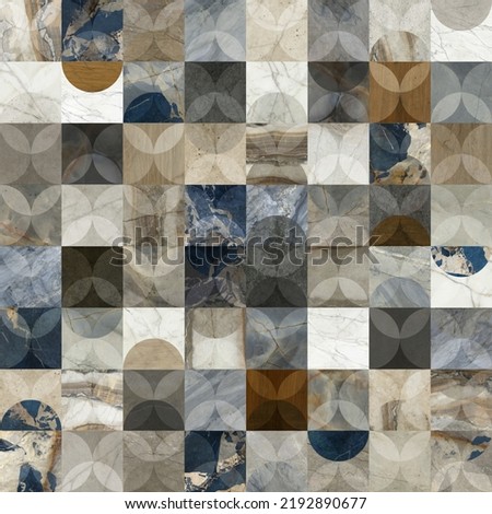 Background wallpaper mixed of several natural stones or marble in different geometries