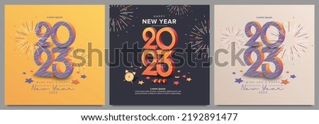 2023 new year celebration. Square template of 2023 new year for cover, card and post template Royalty-Free Stock Photo #2192891477