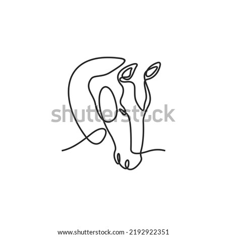 Continuous Line Drawing Of Horse Head