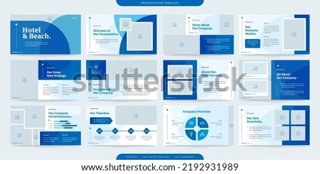 minimalist presentation templates. corporate booklet use in flyer and leaflet, marketing banner, advertising brochure, annual business report, website slider. White blue color company profile vector Royalty-Free Stock Photo #2192931989