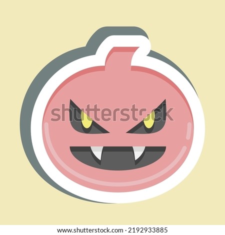 Sticker Pumpkin. suitable for Halloween symbol. simple design editable. design template vector. simple illustration