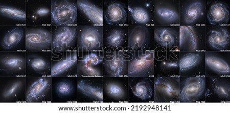 Spiral Galaxies with catalogue number, host of Cepheid Variables and Supernovae. Elements of this picture furnished by NASA