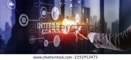 Internal control on virtual screen. Accounting and audit Royalty-Free Stock Photo #2192953475