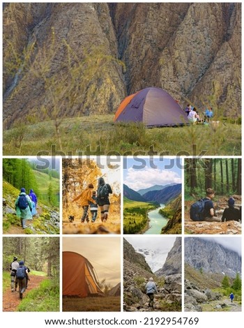 collage of the hiking in summer 