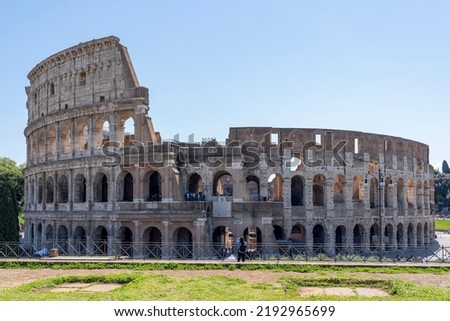 Photo of the West side of the Colosseum (seen from Temple of Venus and Rome) in Rome