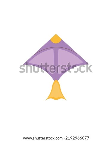 Kite With Yellow Tail Vector. Kite icon