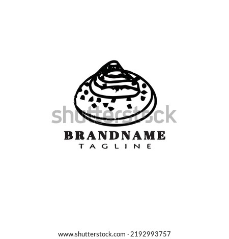 unique cake logo cartoon design template icon black modern isolated illustration