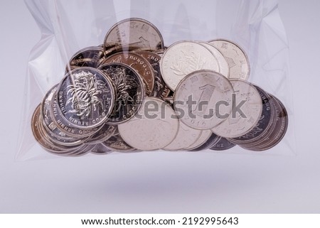 Commercial And Financial Coins on a white background