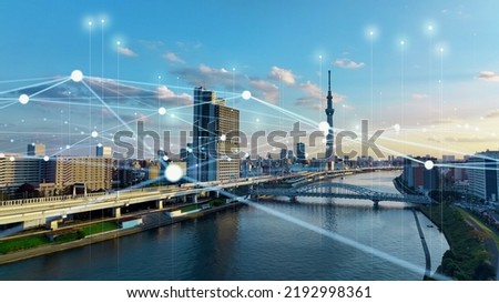 City and innovation concept. Growth of society. Royalty-Free Stock Photo #2192998361