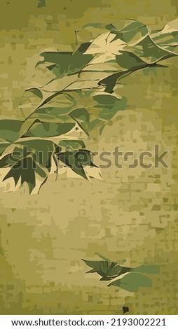 Golden Leaves Line Art Background Vector Stock Vector Earth Tone Fabric Background