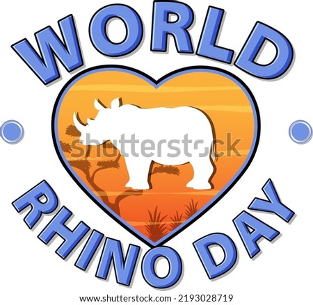 World Rhino Day Banner Design illustration