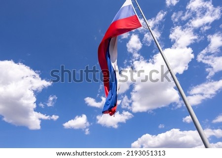 Slovenian flag in the capital city Ljubljana.