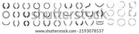 Circular laurel foliate vector icon Royalty-Free Stock Photo #2193078537