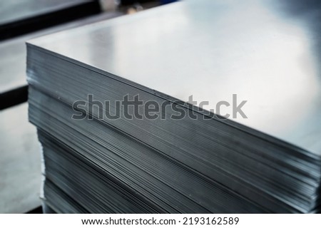 Steel plate group for industry  material Product of engineering  construction Factory equipment iron tubes metal warehouse industrial  Royalty-Free Stock Photo #2193162589