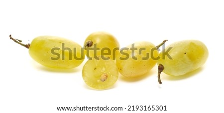 White grapes half isolated on white 