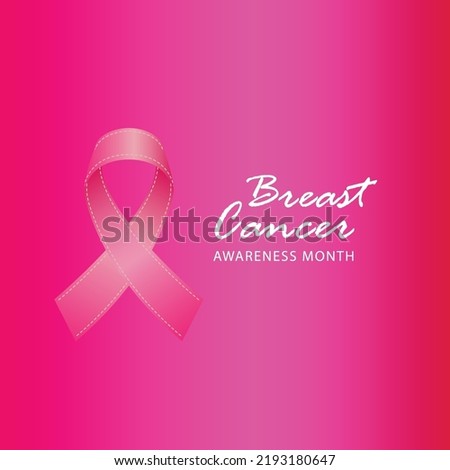 breast cancer awareness ribbon,pink gradient background.vector illustration