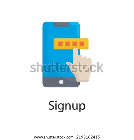 Signup vector flat Icon Design illustration. Miscellaneous Symbol on White background EPS 10 File