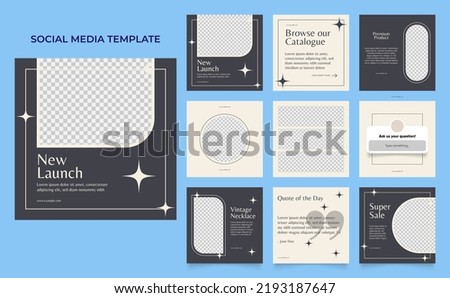 social media template banner jewelry sale promotion. fully editable square post frame puzzle organic sale poster Royalty-Free Stock Photo #2193187647
